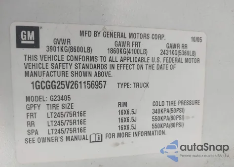 2006 Chevrolet Express Work Van из США, поврежденный, VIN 1GCGG25V261156957